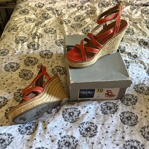 Mossimo Supply Co. Red Espadrille Wedge Sandals